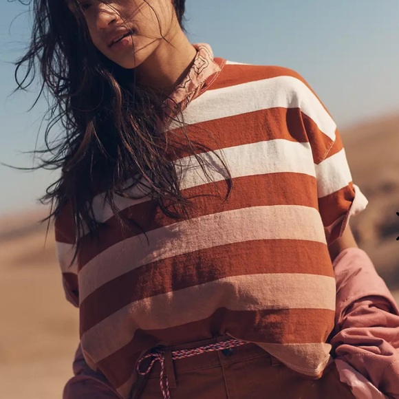 Madewell Tops - Madewell Dip-Dye Oversized Tee in Groton Stripe